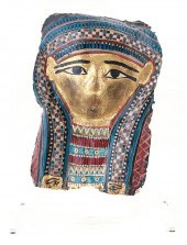 Egyptian gilt and polychrome c