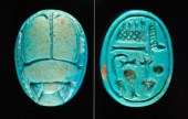 EGYPTIAN GLAZED FAIENCE SCARAB