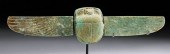 EGYPTIAN GLAZED FAIENCE WINGED