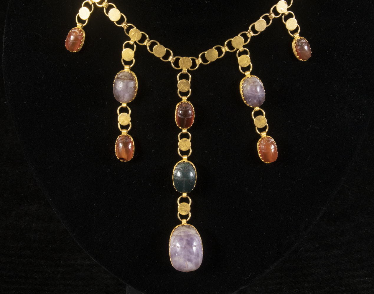 EGYPTIAN GOLD NECKLACE WITH (9)