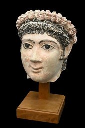 EGYPTIAN PAINTED STUCCO MASKEg