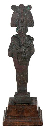 EGYPTIAN PATINATED BRONZE OSIRIS