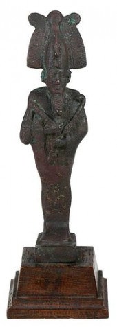 EGYPTIAN PATINATED BRONZE OSIR