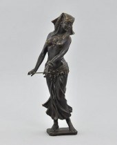 Egyptian Priestess Bronze Scul