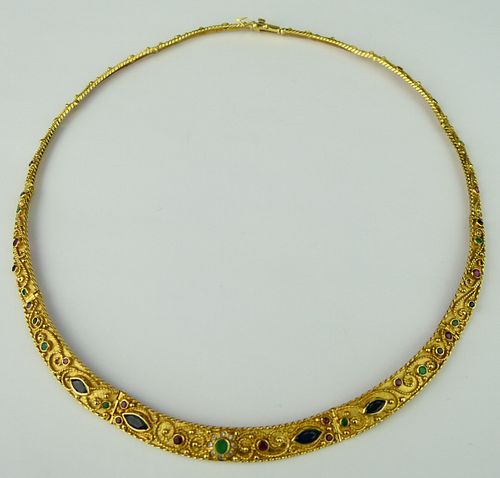 EGYPTIAN REVIVAL 18KT Y GOLD &