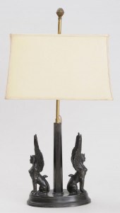 EGYPTIAN REVIVAL BRONZE LAMP T