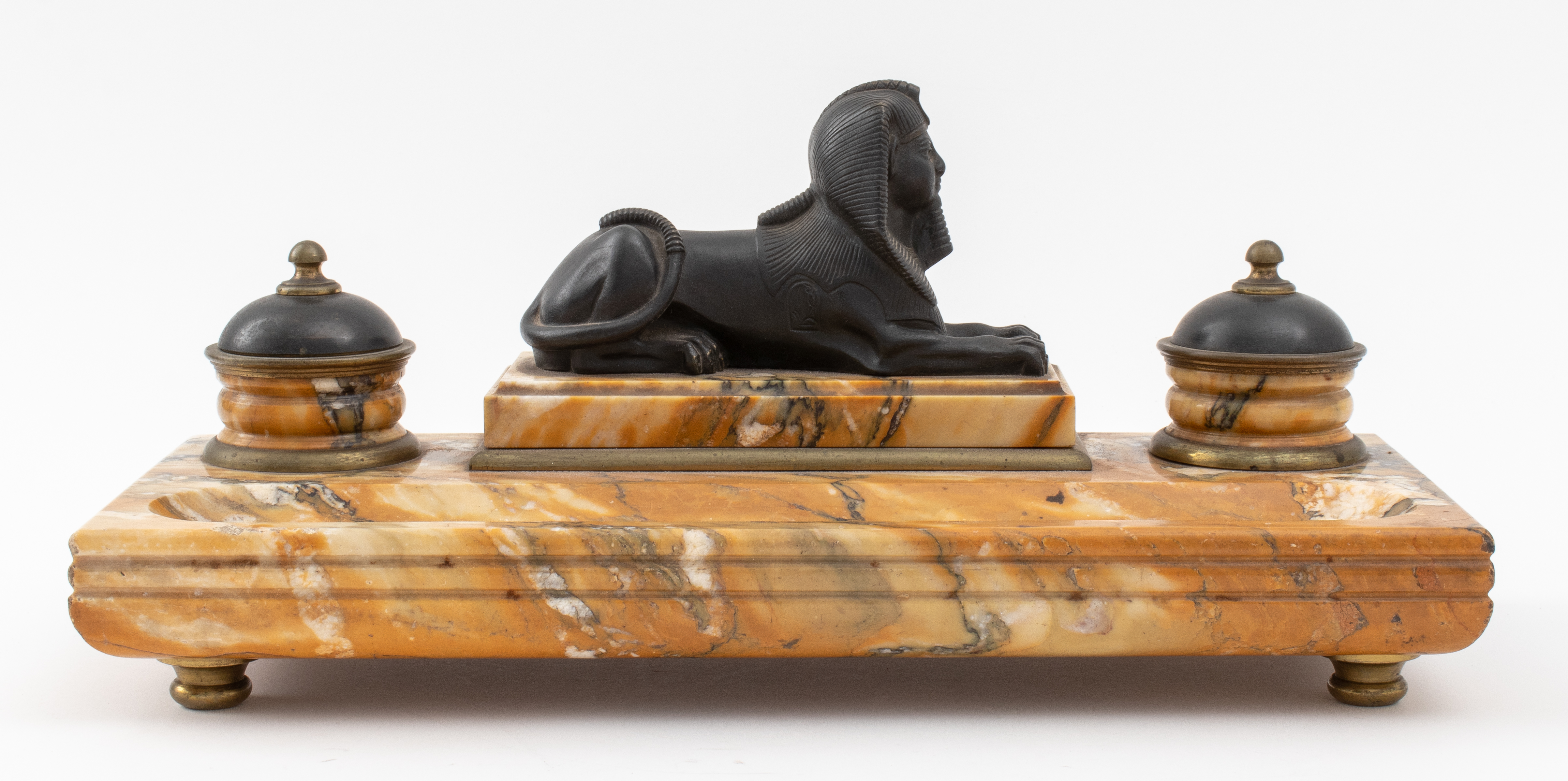 EGYPTIAN REVIVAL BRONZE & MARBLE