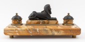 EGYPTIAN REVIVAL BRONZE & MARB