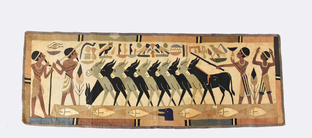 EGYPTIAN REVIVAL FABRIC BANNERCirca