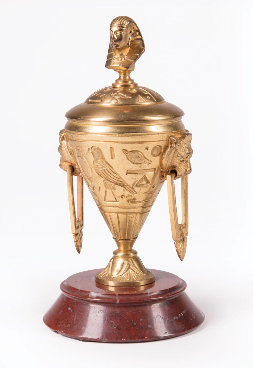 EGYPTIAN REVIVAL GILT BRONZE