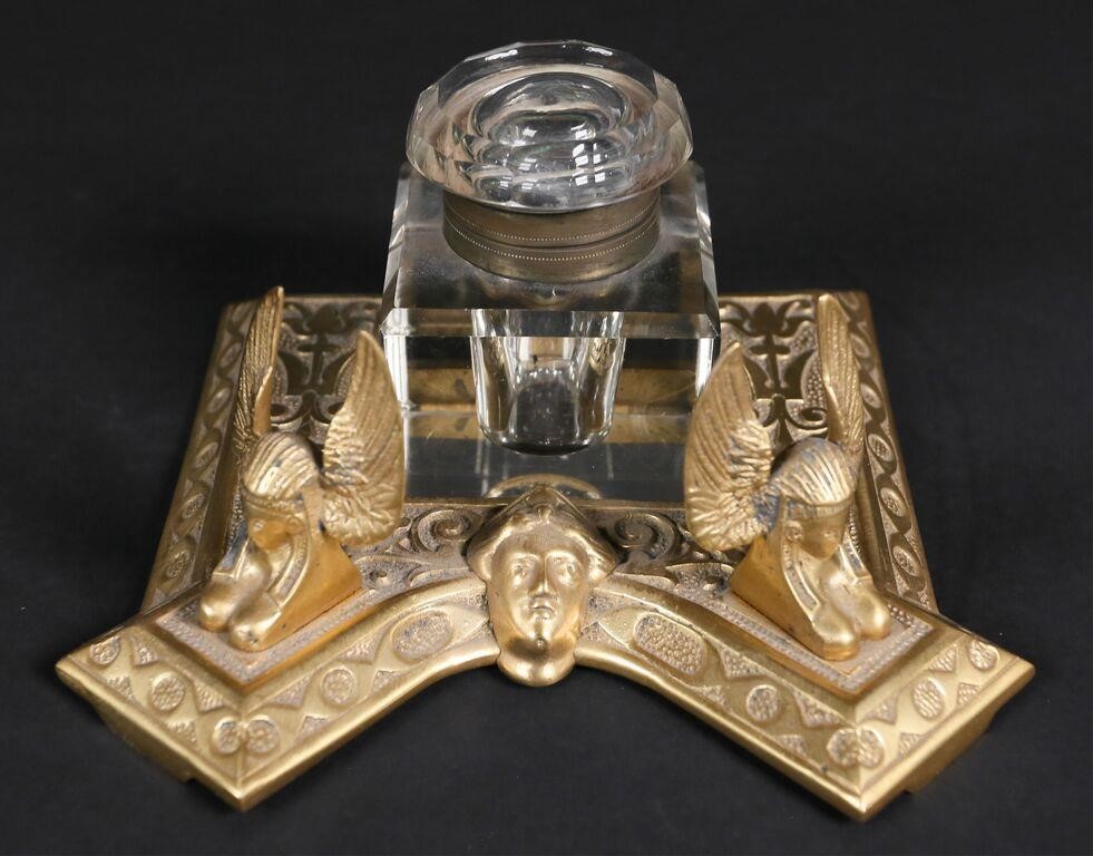 EGYPTIAN REVIVAL GILT BRONZE