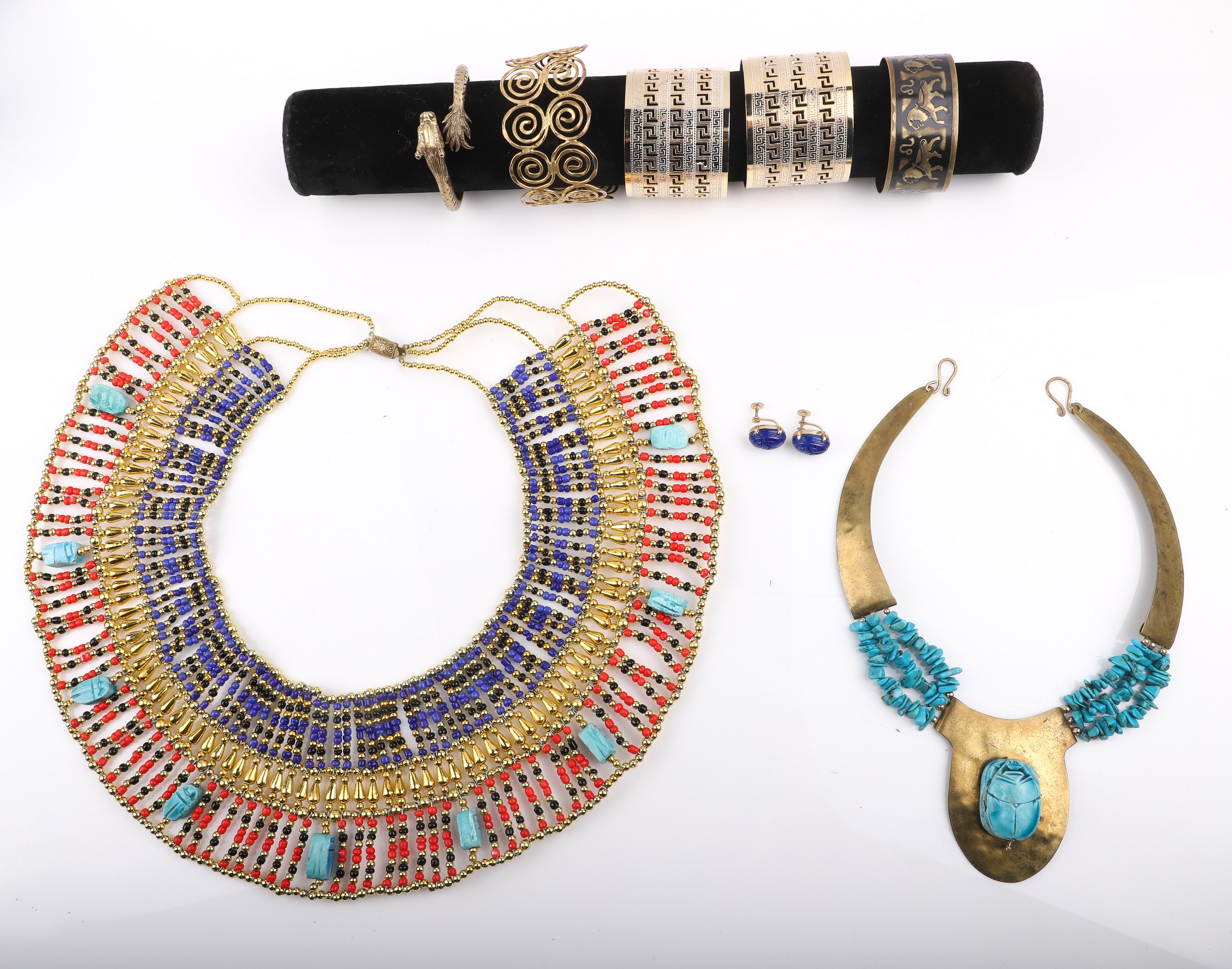 Egyptian Revival jewelry grouping