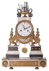 EGYPTIAN REVIVAL MARBLE AND GI