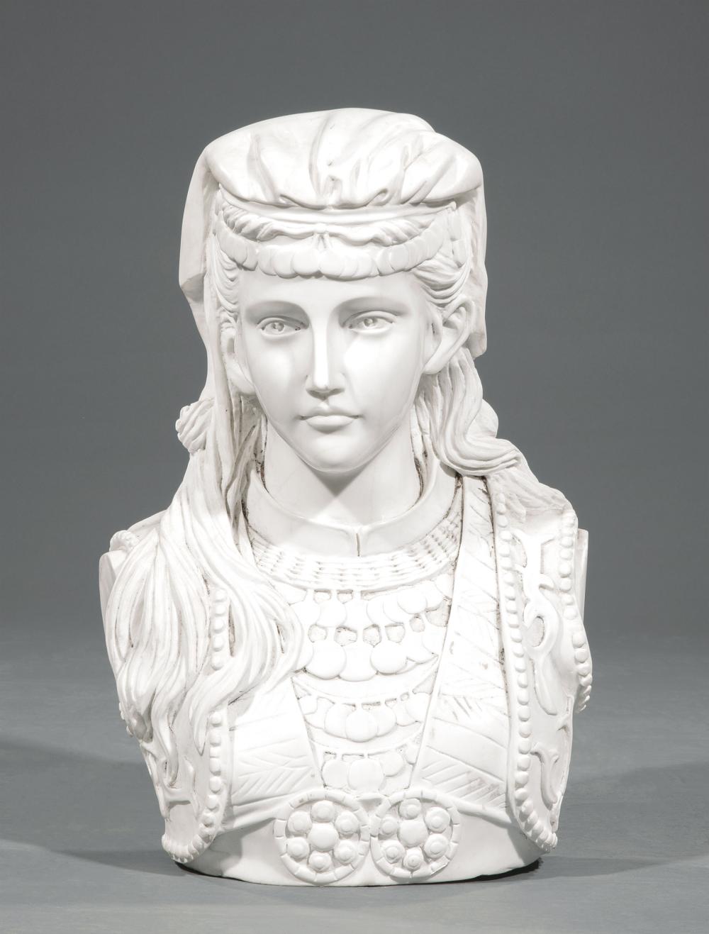 EGYPTIAN REVIVAL MARBLE BUST OF A