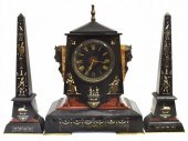 EGYPTIAN REVIVAL MARBLE CLOCK