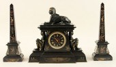 EGYPTIAN REVIVAL ONYX CLOCK &