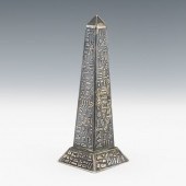 EGYPTIAN REVIVAL SILVER OBELIS