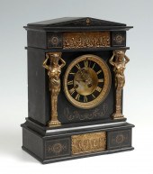EGYPTIAN REVIVAL SLATE & BRASS