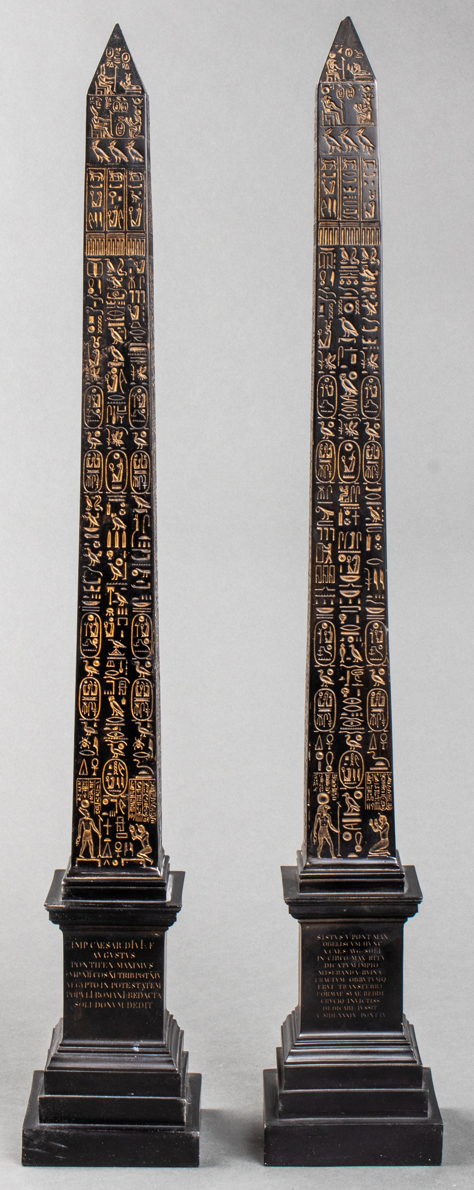 EGYPTIAN REVIVAL STYLE OBELISKS W