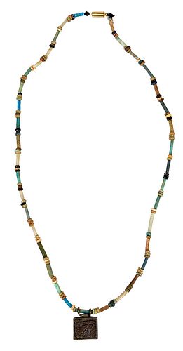 EGYPTIAN STYLE BEAD NECKLACE WITH
