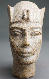 EGYPTIAN STYLE GRANITE BUST, H