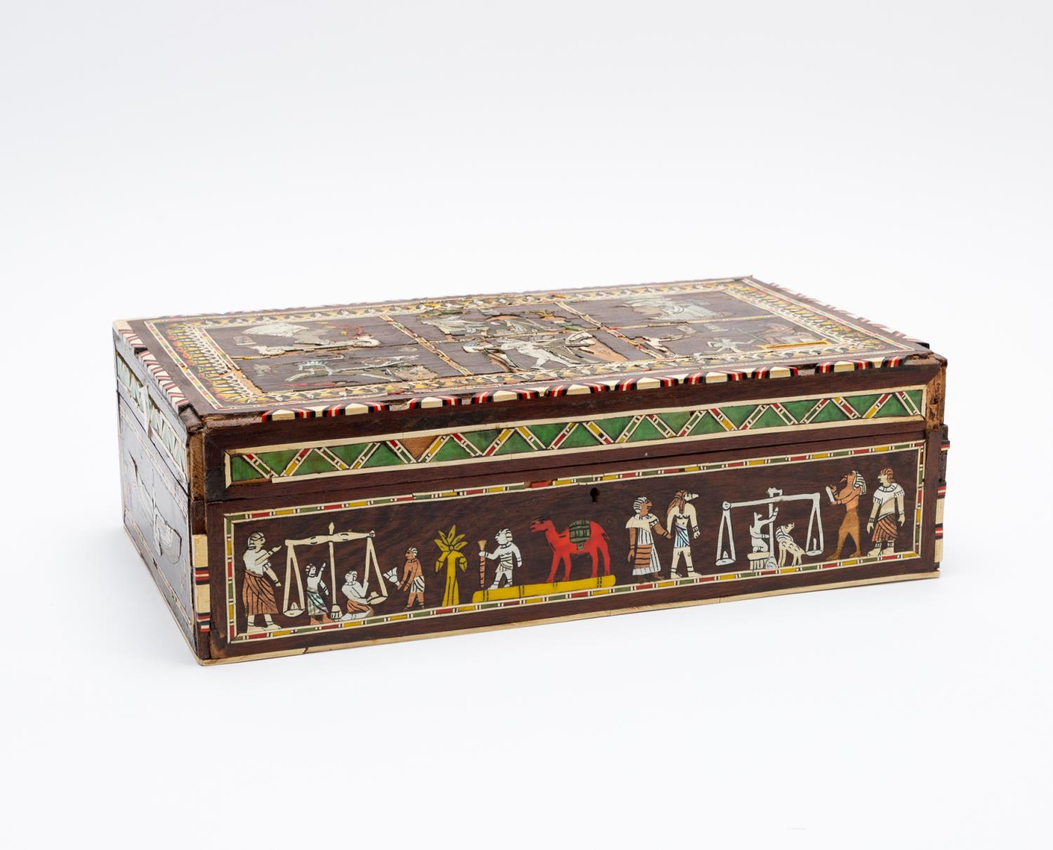 EGYPTIAN THEME HUMIDOR, MOP AND