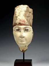 EGYPTIAN WOOD & PAINTED GESSO