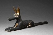 EGYPTIAN WOODEN CROUCHING ANUB