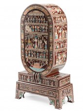 EGYPTIANESQUE INLAID HARDWOOD