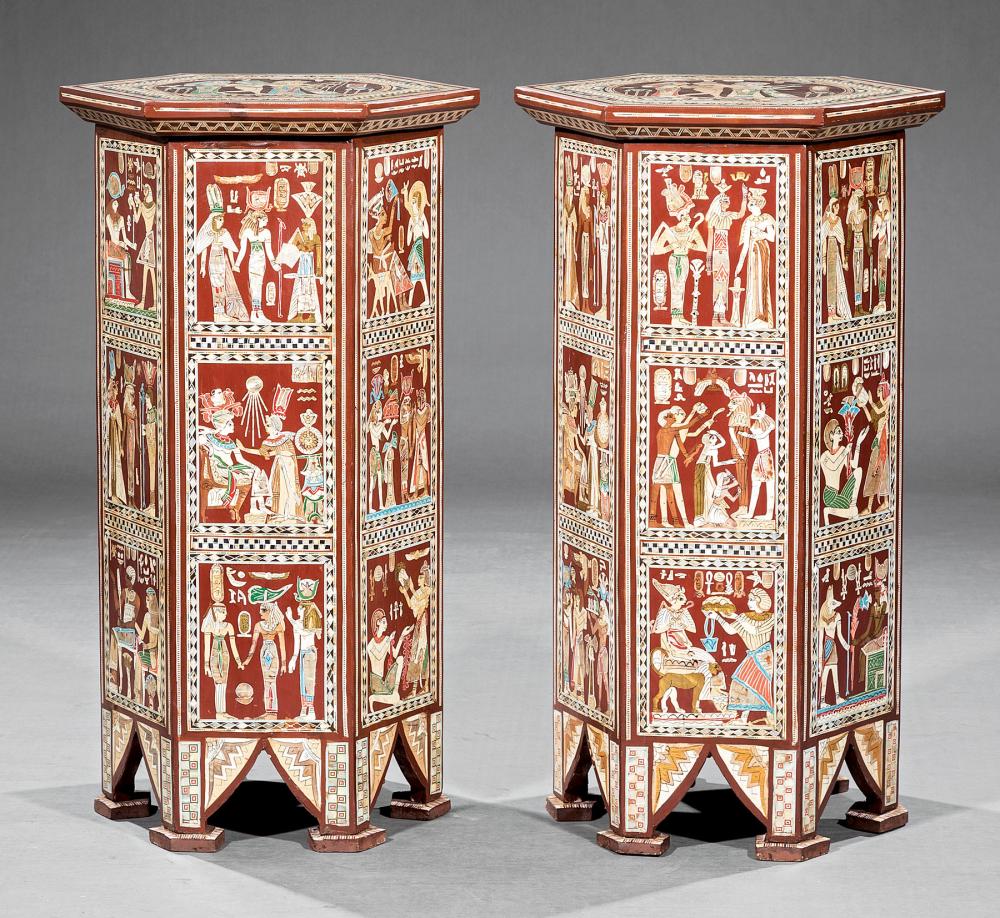 EGYPTIANESQUE INLAID HARDWOOD