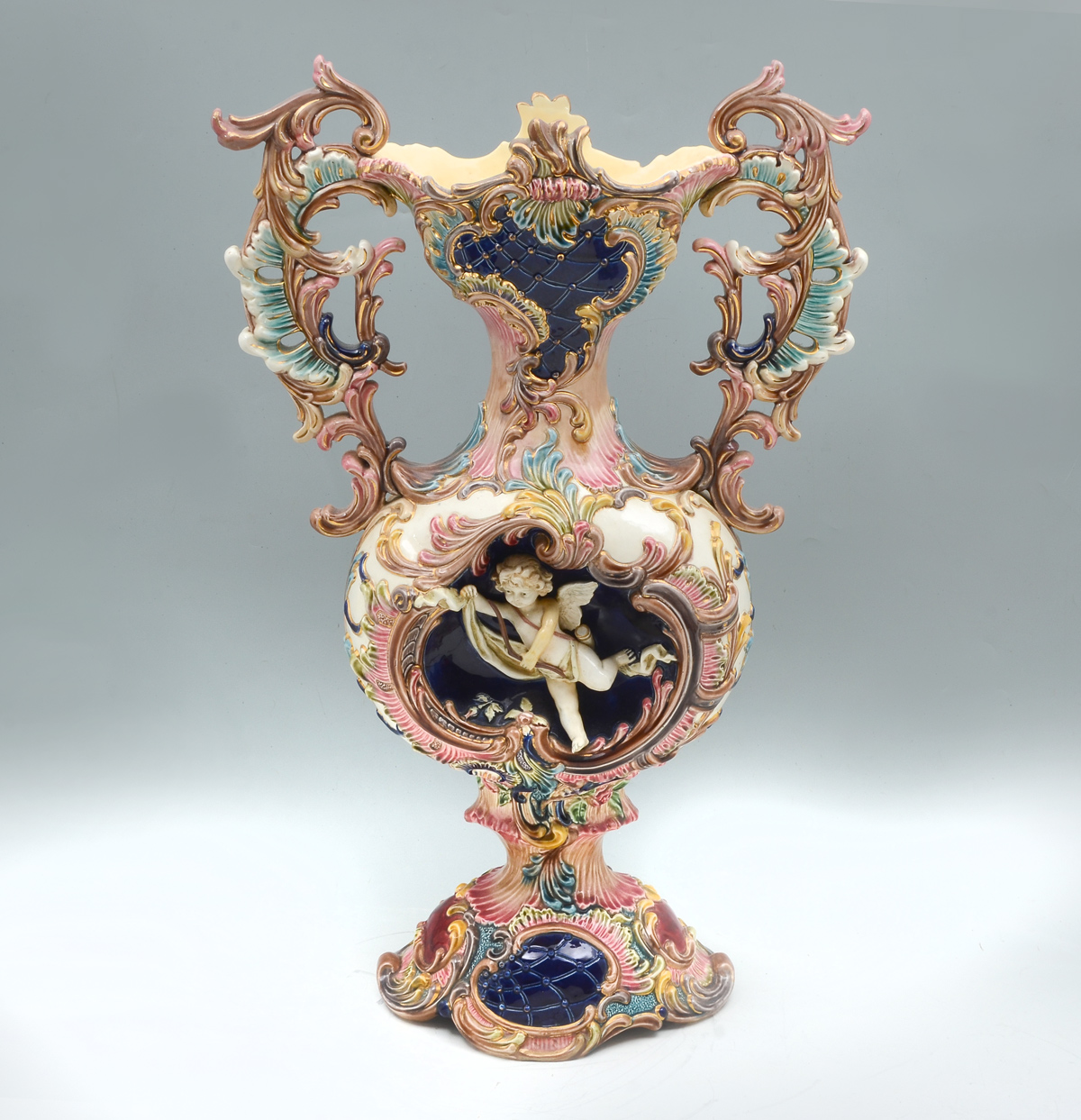 EICHWALD MAJOLICA VASE: Large