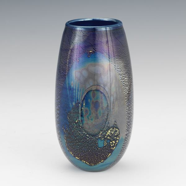EICKHLOT ART GLASS VASE  7" x 3