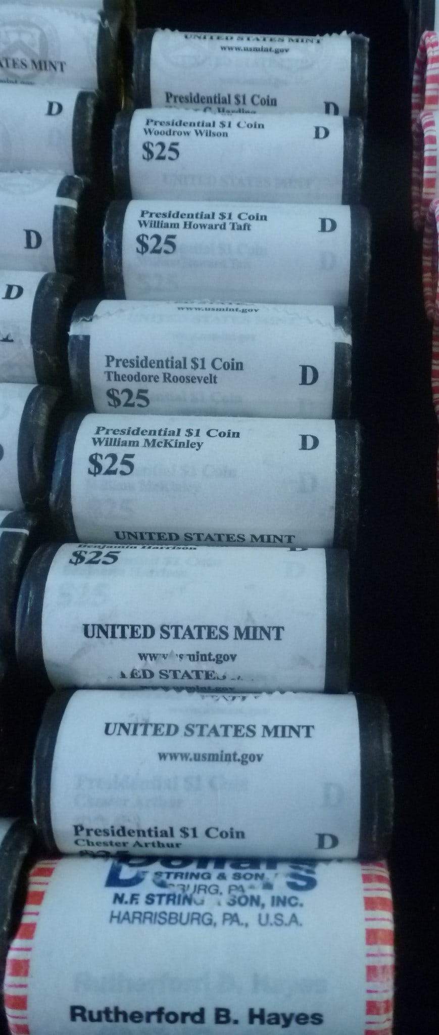 EIGHT $25 ROLLS, DENVER BU