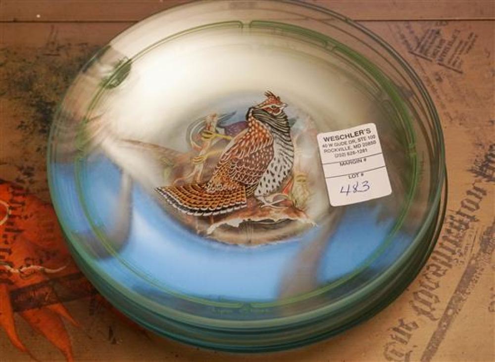 EIGHT (8) DECORATED GLASS WILD GAME