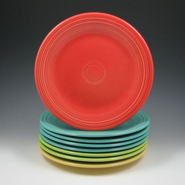 Eight (8) Fiesta dinner plates in