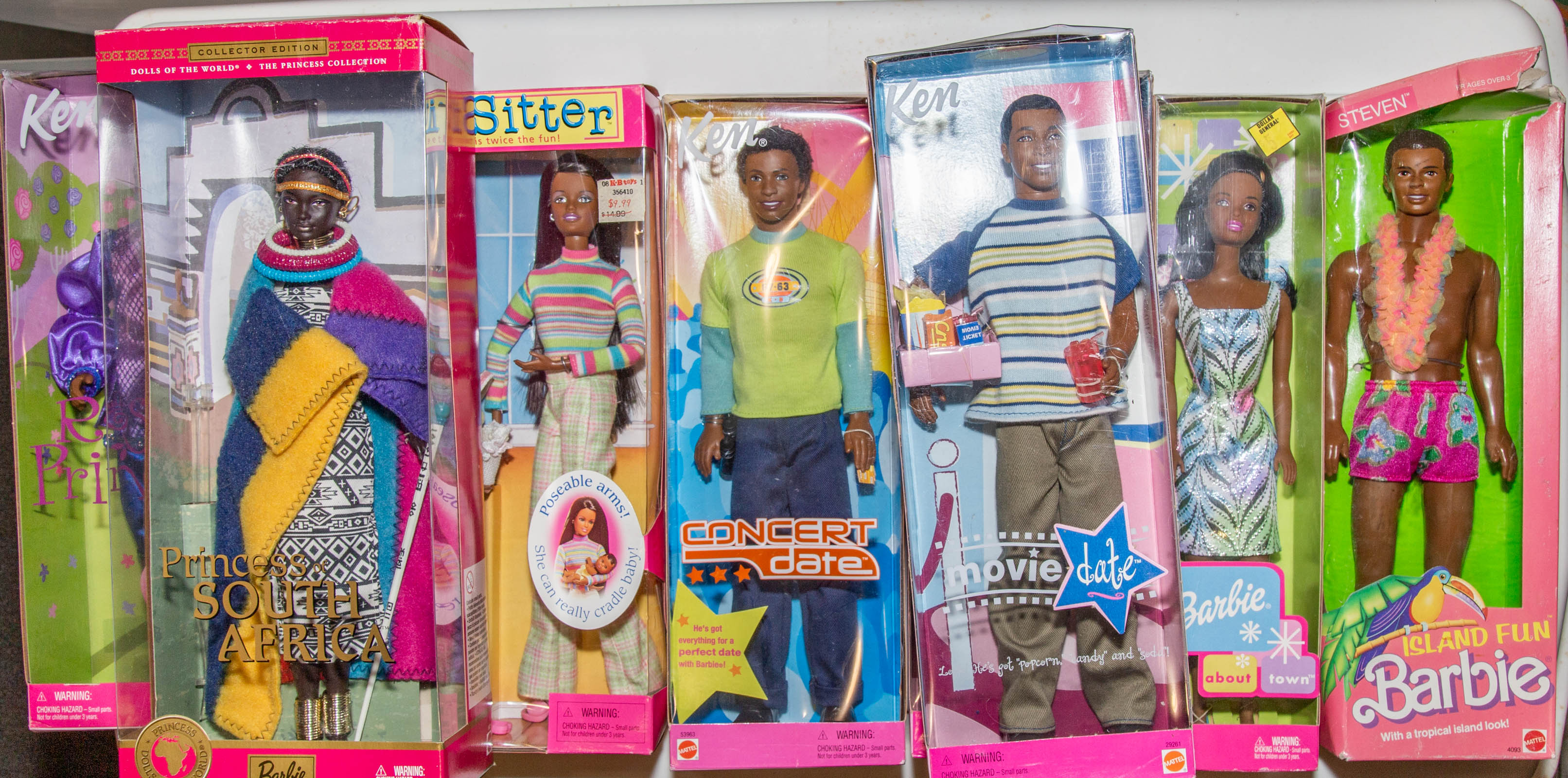 EIGHT AFRICAN AMERICAN BARBIE & KEN