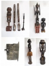 EIGHT AFRICAN CARVED WOOD FIGU