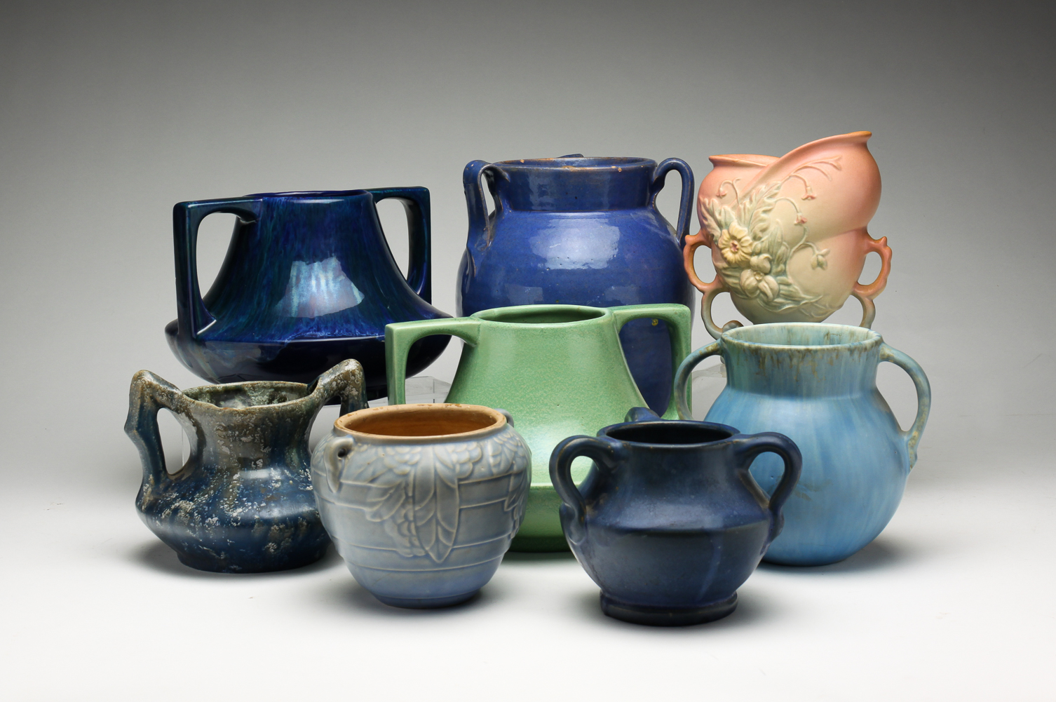 EIGHT AMERICAN ART POTTERY