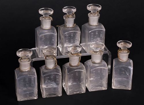 EIGHT AMERICAN CLEAR GLASS SHIP'S