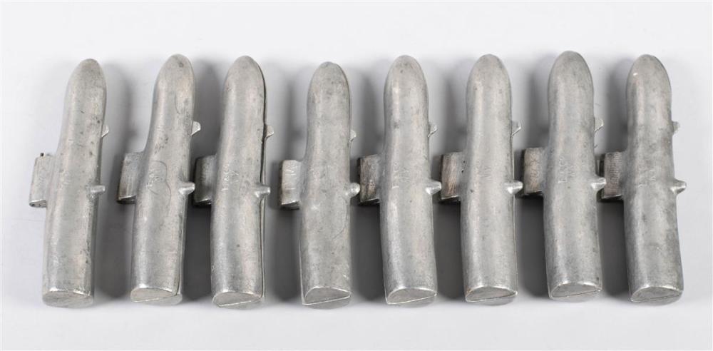 EIGHT AMERICAN PEWTER ASPARAGUS