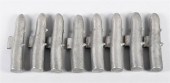 EIGHT AMERICAN PEWTER ASPARAGU