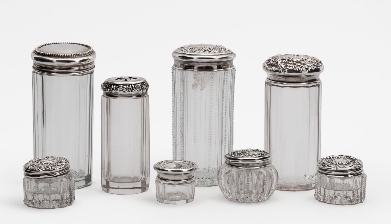 EIGHT AMERICAN STERLING GLASS