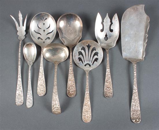 Eight American sterling silver