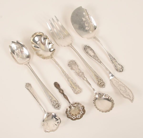 Eight American sterling silver