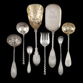 EIGHT ANTIQUE AMERICAN STERLIN