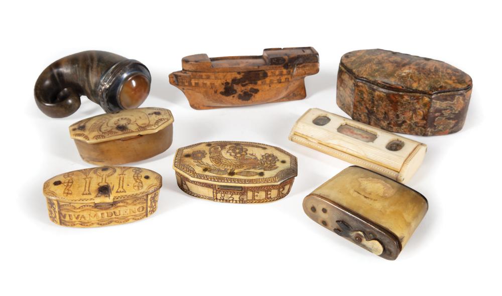 EIGHT ANTIQUE CONTINENTAL SNUFF