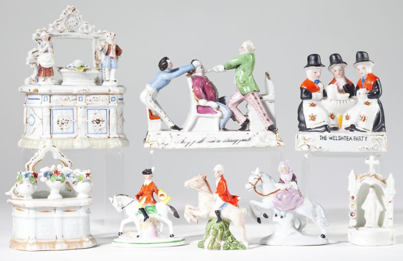 Eight Antique English Porcelain