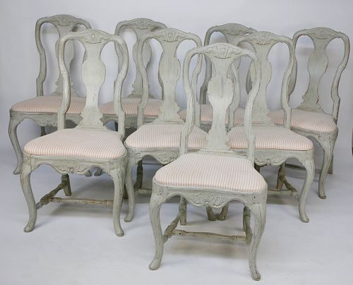 EIGHT ANTIQUE SWEDISH GUSTAVIAN
