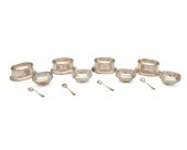 EIGHT ARTHUR STONE SILVER SALT