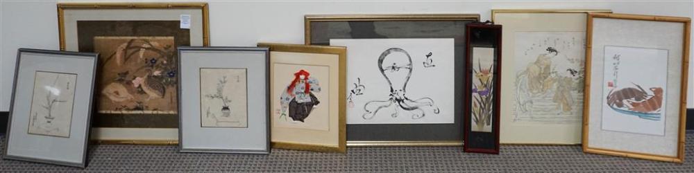 EIGHT ASSORTED ASIAN THEMED WORKS